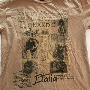 Leonardo Italia Tan Graphic T-Shirt